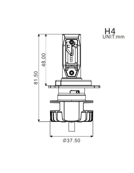 Projecteur Ampoule LED H4 Packmoto