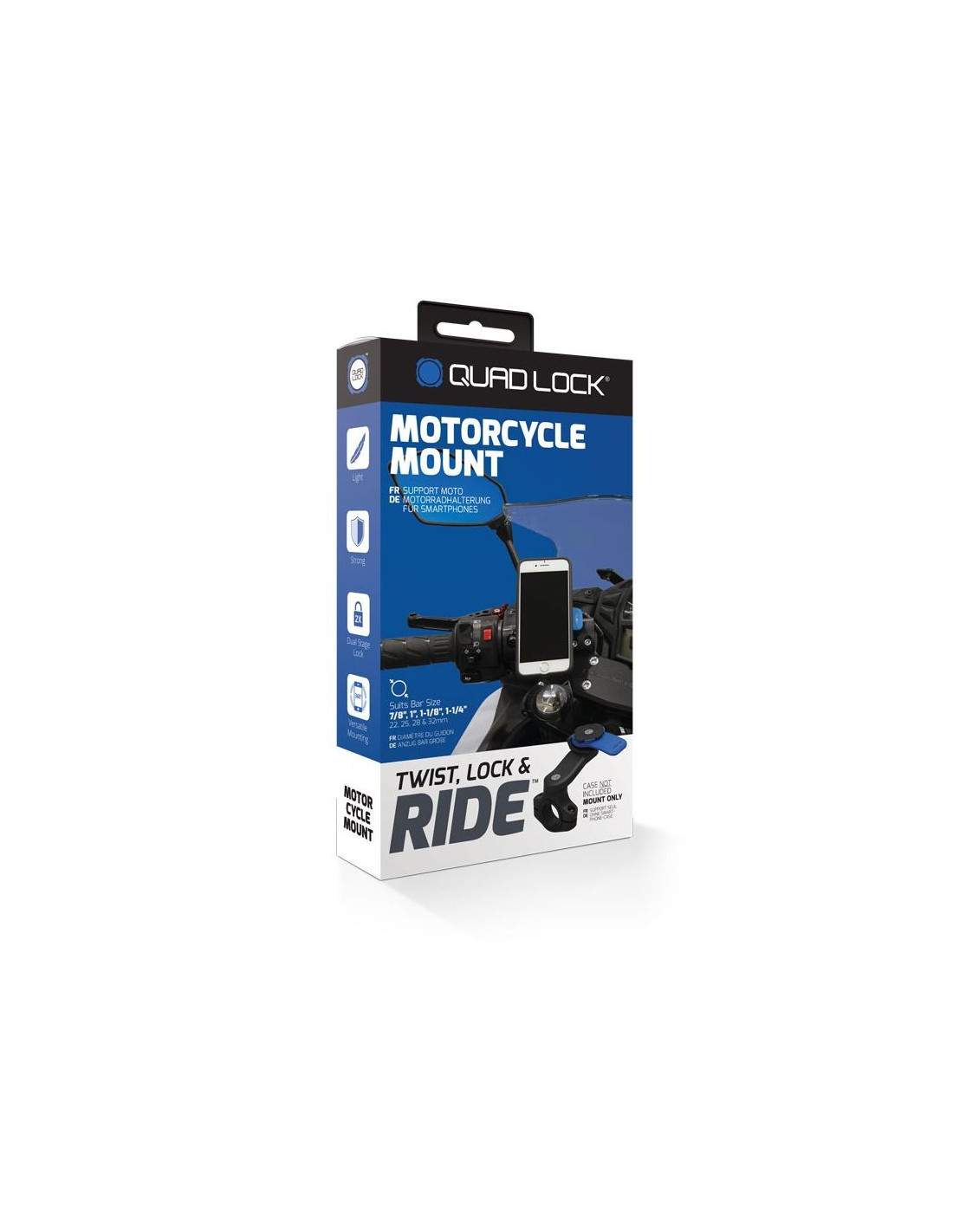 SUPPORT Guidon QUAD LOCK pour Moto/Scooter - Accessoires Téléphone -  Équipement moto