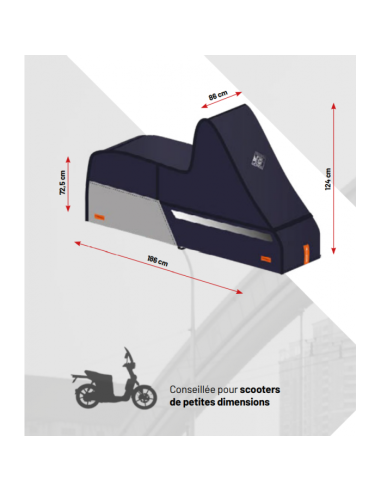 Housse extérieur pour Moto avec top-caseHETCTL215 taille L 215 à 240 cm -  Housse carrosserie
