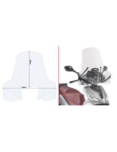 Bulle Sym HD | Pare-brise Piaggio Medley | 2020 à 2022 | Givi 7057A
