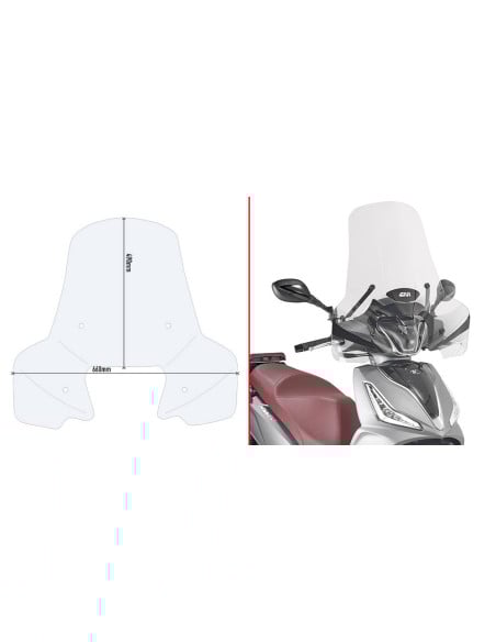 Bulle Sym HD | Pare-brise Piaggio Medley | 2020 à 2022 | Givi 7057A