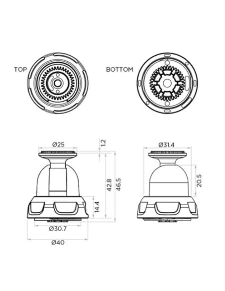 Support Smartphone Quad-Lock 360 Bras Simple Pivot