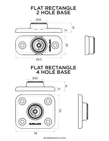 Base support Téléphone Rectangulaire Quad-Lock 360 QUAD LOCK - 6.58008 Quad-Lock vous présente la base rectangulaire pour suppor