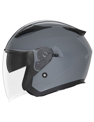 Casque Moto Jet Cafe Racer Homologué ECE 22-06 - Taille M (57-58 Cm), Argent, Visière Anti-rayure