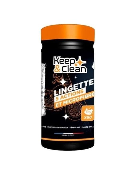 Lingettes moto Chaft Keep & Clean 5 actions - 80 Lingettes