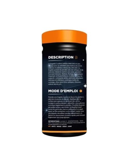 Lingettes moto Chaft Keep & Clean 5 actions - 80 Lingettes