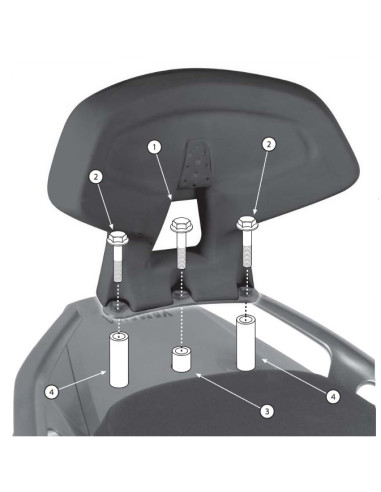 Dosseret Passager Yamaha Tmax 500 (2008 à 2011)  et Tmax 530 (2012 à 2016)