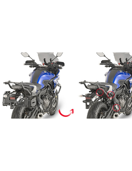 Support Valise Rapide Yamaha MT07 Tracer 700 2016 à 2019