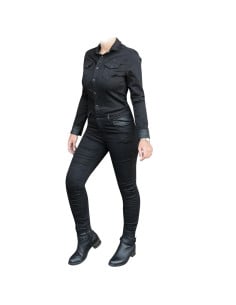 Combinaison Jeans Moto Femme Overlap Tess Noir