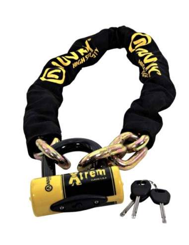 ANTIVOL CHAINE XTREM 120CM + CADENAS SRA AUVRAY AUVRAY - 64.94 Approuvé par les compagnies d'assurance grâce à son homologation 