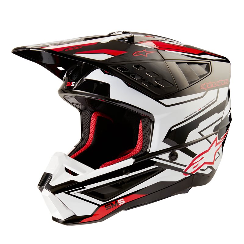 Casque Cross Alpinestars SM5 - ECE 22.06 list: Noir & Blanc|Noir|Blanc|Rouge|Jaune|Bleu|Multicolore