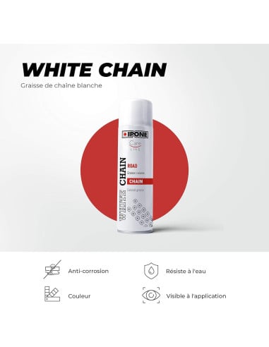 Graisse chaîne moto Ipone White Chain-Road 250ml Blanc