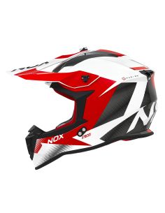 Casque Cross Nox N633 Blanc et Rouge