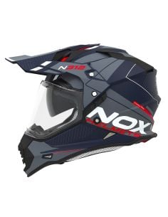 Casque Nox N312 Drone Bleu Mat - Rouge