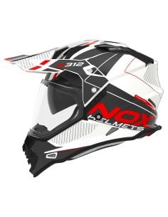 Casque Nox N312 Drone Blanc-Rouge