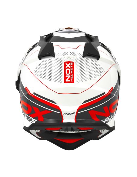 Casque Nox N312 Drone Blanc-Rouge Casque Nox N312 Drone Blanc-Rouge