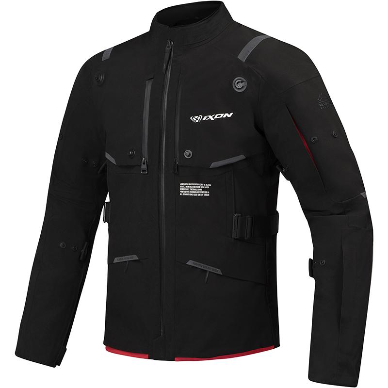 Veste Ixon M-Skeid Noir Rouge Vif - Blouson Moto IXON