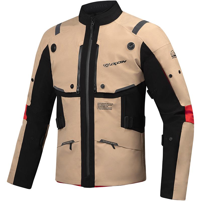 Veste Ixon M-Skeid Sable Noir Rouge - Blouson Moto IXON