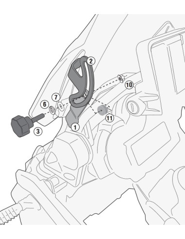 Kit de Fixation Pare-Brise D5108KIT pour BMW R-1200 GS (2013-2018)
