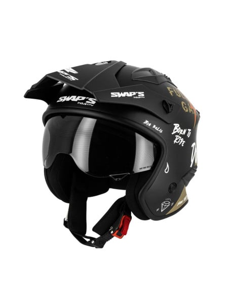 Casque Jet Swaps S769 Trooper Full-Gaz Noir / OR