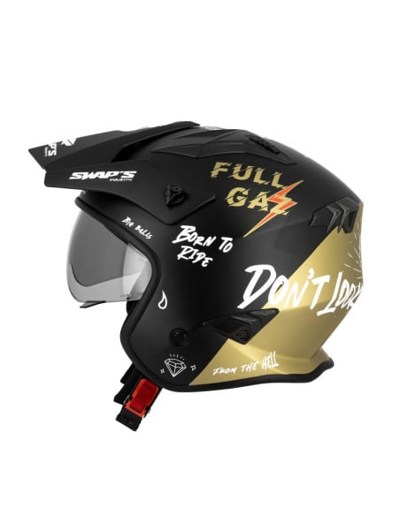 Casque Jet Swaps S769 Trooper Full-Gaz Noir Mat