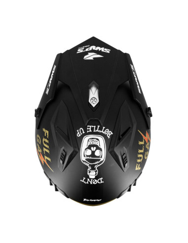 Casque Jet Swaps S769 Trooper Full-Gaz Mat Black Gold