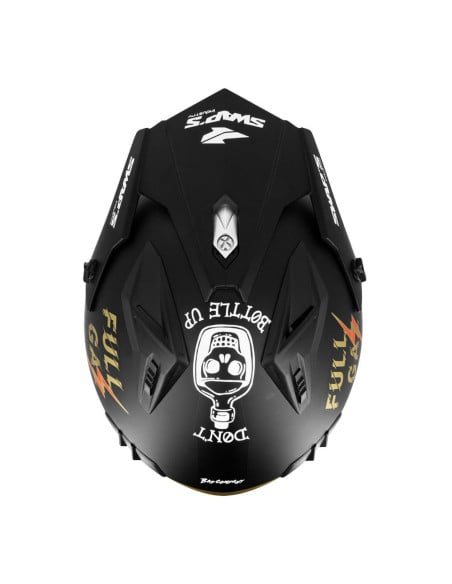 Casque Jet Swaps S769 Trooper Full-Gaz Mat Black Gold