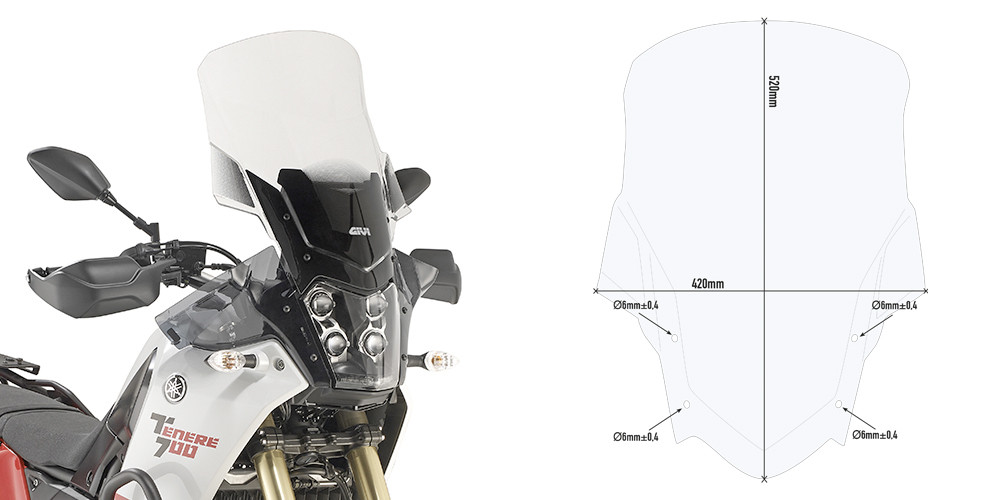 Bulle Yamaha Ténéré 700 de 2020 à 2024