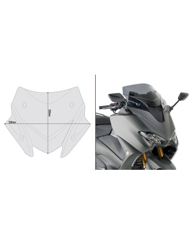 Bulle Sportive Fumée TMAX 530 - GIVI D2147B Bulle Sportive Fumée TMAX 530 - GIVI D2147B