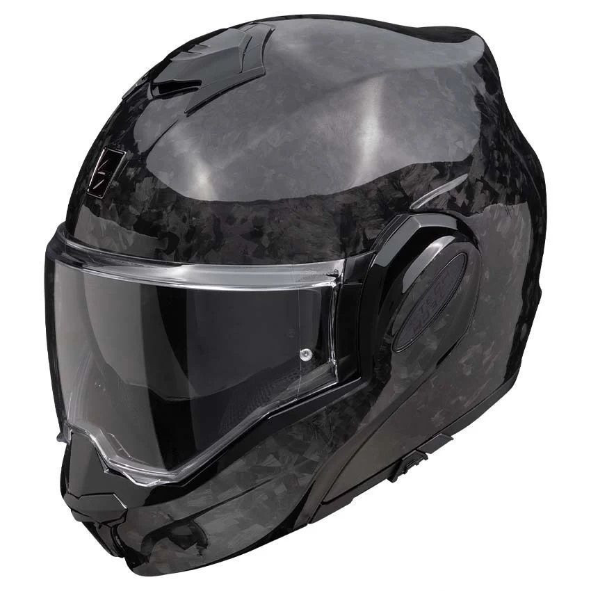 Casque Scorpion Exo-Tech Evo Carbon Onyx Noir - Casque Modulable SCORPION