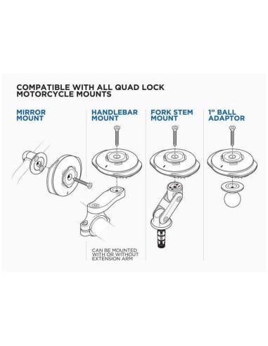 Support Smartphone Quad Lock chargeur à induction V2