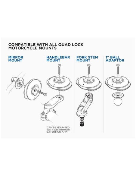 Support Smartphone Quad Lock chargeur à induction V2