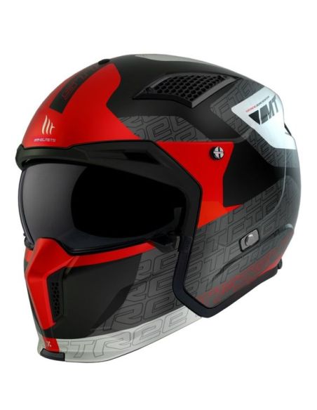 Casque MT-Helmets Streetfighter SVs Totem Rouge / Noir / Blanc