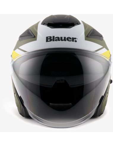 Casque Jet Bleu JJ-01 Vert Mat Casque Jet Bleu JJ-01 Vert Mat