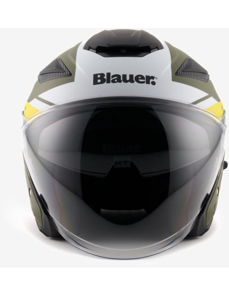 Casque Jet Bleu JJ-01 Vert Mat Casque Jet Bleu JJ-01 Vert Mat
