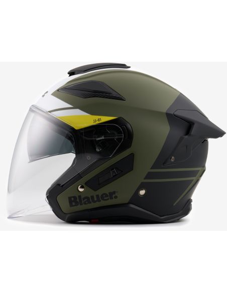 Casque Jet Bleu JJ-01 Vert-Noir Casque Jet Bleu JJ-01 Vert-Noir