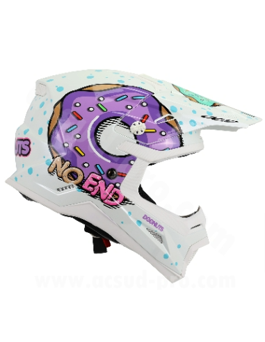 Casque Cross Noend Donuts pour enfant-Blanc Casque Cross Noend Donuts pour enfant-Blanc