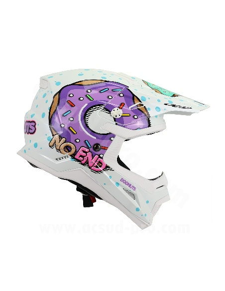 Casque Cross Noend Donuts pour enfant-Blanc Casque Cross Noend Donuts pour enfant-Blanc