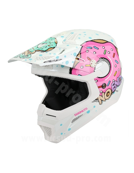 Casque Cross Noend Donuts pour enfant-Blanc Casque Cross Noend Donuts pour enfant-Blanc