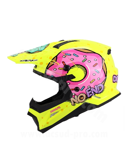 Casque Cross Noend Donuts pour enfant - Jaune