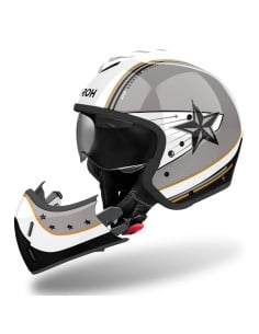 Casque Airoh J 110 Command Jet - Gris/Blanc