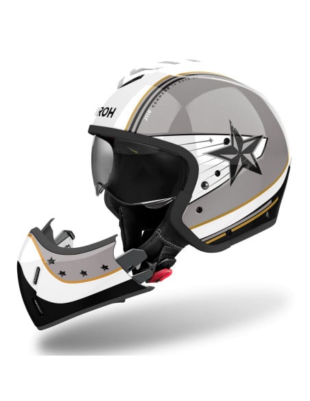 Casque Airoh J 110 Command Jet - Gris/Blanc