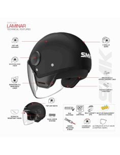 Casque Jet SMK Laminar - Noir 2
