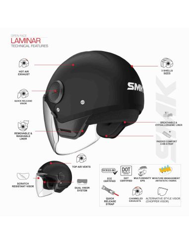 Casque Jet SMK Laminar Casque Jet SMK Laminar