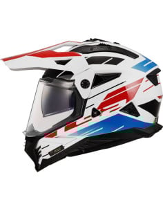 Casque Cross LS2 Pioneer 2 MX702 Namib - Blanc/Rouge/Bleu 2