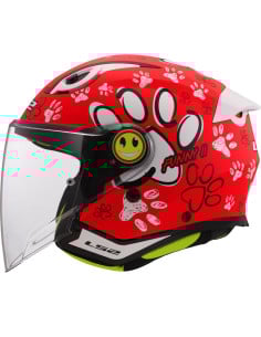 Casque LS2 OF622 Funny 2 PAWS - Rouge