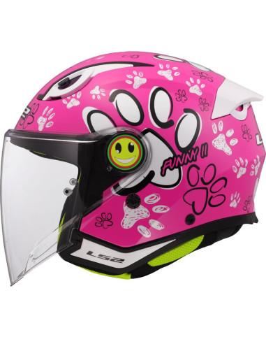 Casque LS2 OF622 Funny 2 PAWS - Rouge