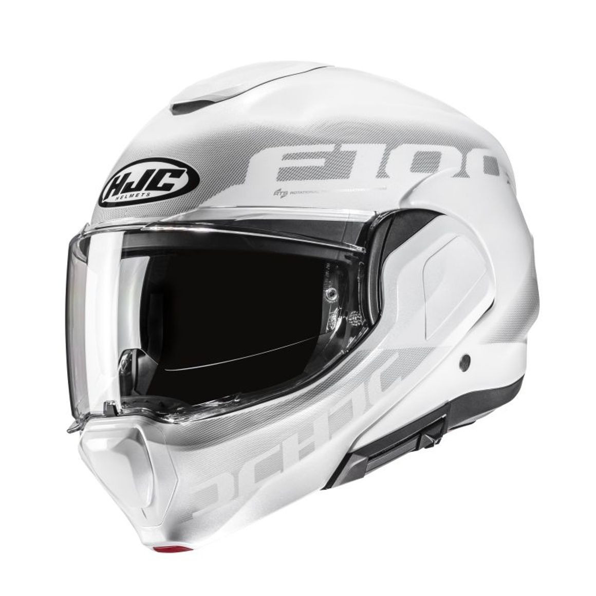 Casque HJC F100 Hetal MC10 Blanc Silver - Casque Modulable HJC