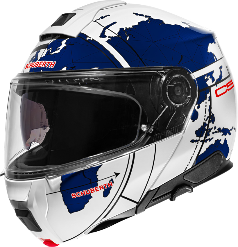 Casque Schuberth C5 Globe list: Bleu / Blanc|Noir|Blanc|Gris|Vert