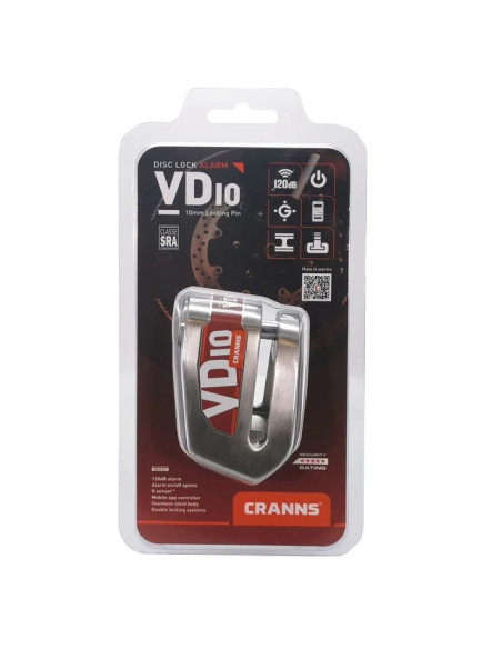 Bloque Disque SRA Cranns VD10 avec Alarme Bluetooth intégrée